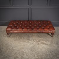 Large Victorian Buttoned Leather Footstool