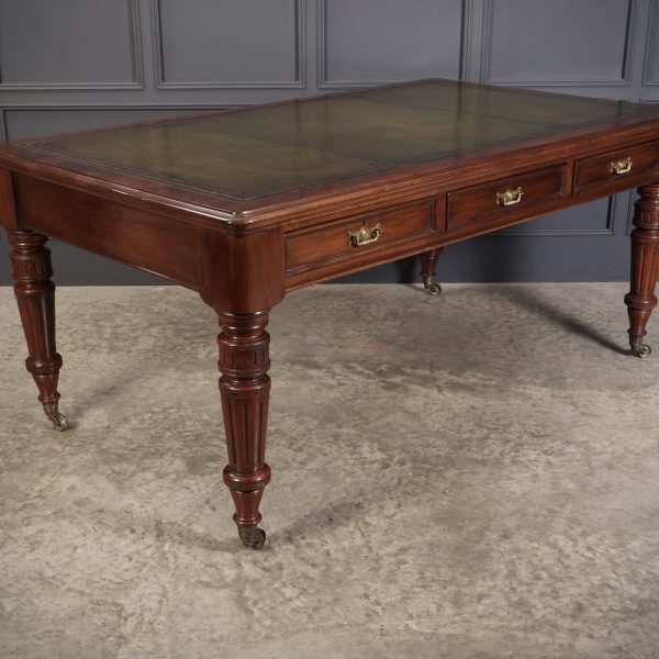 Large Victorian Mahogany Partners Writing Table by Maple &amp; Co.