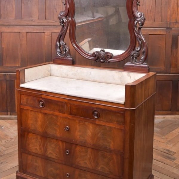 Fabulous Victorian French Mahogany Marble Top Dressing Table SAI2026