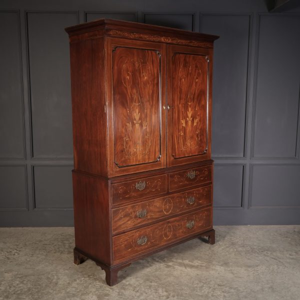 Marquetry-Inlaid-Mahogany-Linen-Press-1