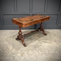 Marquetry Inlaid Walnut Library Table