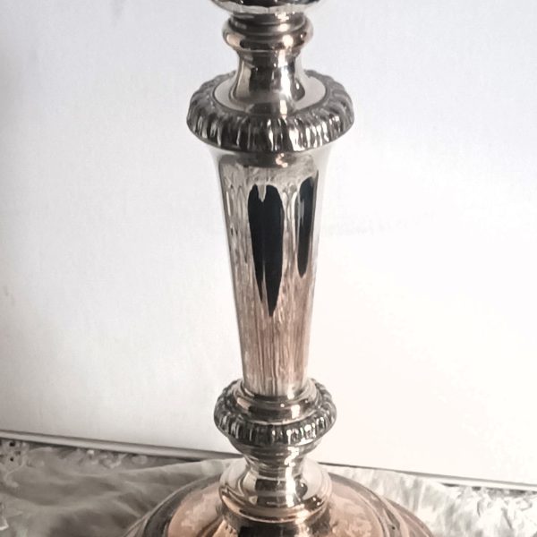 Antique English Victorian Old Sheffield Plate Candlestick