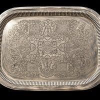 Antique Silver Plated Serving Tray