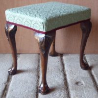 19th century walnut stool with trifid feet