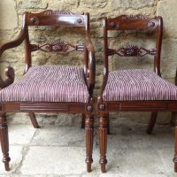 Mahogany Gillows style carver and chair circa 1825