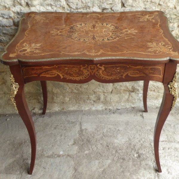 Walnut and marquetry side table with ormolu mounts circa 1870