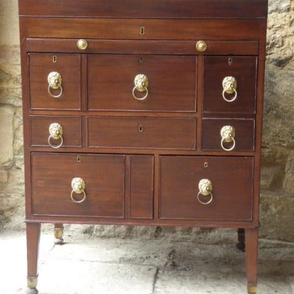 Mahogany officers campaign chest circa 1780