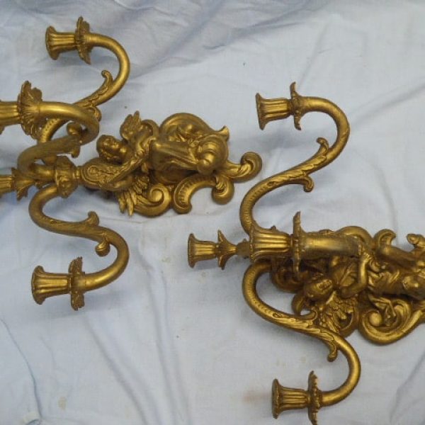 Pair of gesso sconces &#8211; 18th century