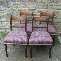 Set of 4 mahogany rope back chairs circa 1810
