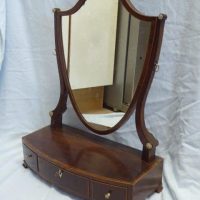 Mahogany shield shaped toilet mirror circa 1810