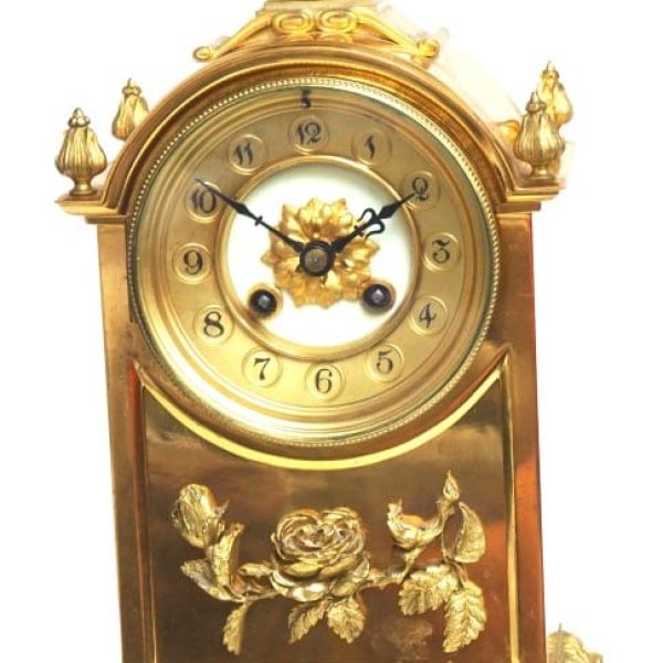 Antique French Ormolu Bronze Mantel Striking 8-Day Mantle Clock c1900