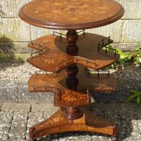 Revolving Dutch marquetry library table circa 1820