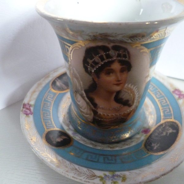 NAPOLEONIC TYPE CUP AND SAUCER PERFECT