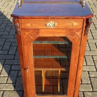 Walnut inlaid music cabinet circa 1890
