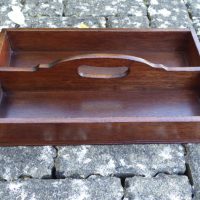 19th century mahogany cutlery tray