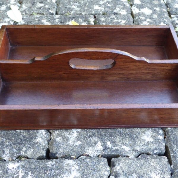 19th century mahogany cutlery tray