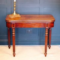 Antique William IV Mahogany Fold Over Tea Table