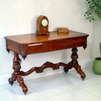 19th Century Victorian Library Side Console Hall Table
