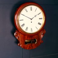 19th Century Mahogany Drop Dial Fusee Clock