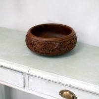 Hand Carved Wood Serving Bowl
