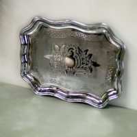 Elegant Chrome Plate Serving Display Tray
