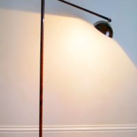 Art Deco Style Faux Tortoiseshell Adjustable Vintage MCM Floor Lamp