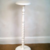 White Turned Pedestal Display Stand