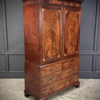 Georgian Inlaid Mahogany Gentlemans Wardrobe