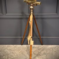 Brass Surveyors Level On Oak Tripod Stand