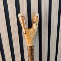 Thumb stick Spelted Beech with rams horn tips