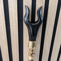 Thumb stick hiking stick in buffalo horn