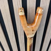 Thumb stick hiking stick in English yew with spelted beech tips lovely stick