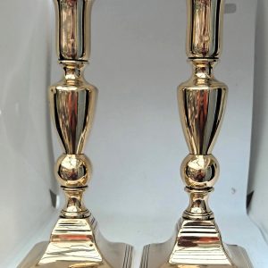 Pair Georgian Brass Candlesticks 30a