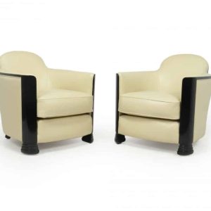 Pair of Art Deco Armchairs Attributed to Jules Leleu c1950