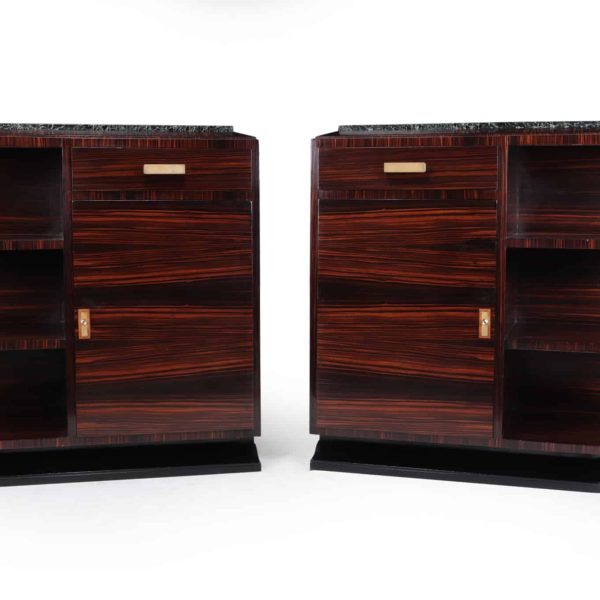 Pair of French Art Deco Macassar Ebony Cabinets