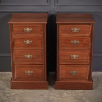 Pair of Late Victorian Walnut Bedside Chests