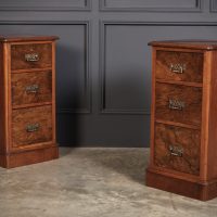 Pair of Victorian Walnut Bedside Chests