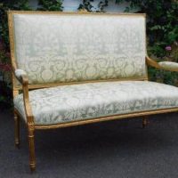 SOLD 19th century French gilt and carved parlour sofa
