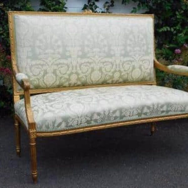 SOLD 19th century French gilt and carved parlour sofa