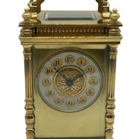 Wow, Superb Carriage Clock with fretwork decoration to all sides masked dial – French 8-Day Timepiece Movement.