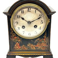 Chinoiserie Mantel Clock – Raised Painted Decoration 8-Day Gong Striking Mantle Clock