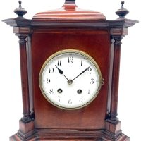 Edwardian Mahogany Mantel Clock – 8 Day Striking Clock – Pagoda Top C1900