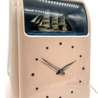 A 1940s Art Deco clock by Vitascope – Rare Pink Model Rocking Ship Automation