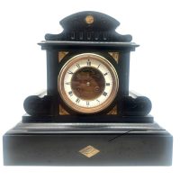 Antique French 8 Day Slate Mantel Clock – C1880 – Visible Escapement