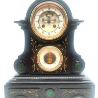 Antique French Table Regulator Combination 8 Day Slate Mantel Clock – C1880
