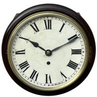 Rare 8-Inch English 8-Day Chain-Driven Fusee Mahogany Dial Clock (Circa 1900)