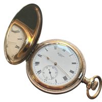 Antique Waltham Full Hunter Pocket Watch Gold Plated 5cm Bond St Grade WORKING
