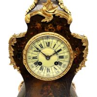 Antique Vernis Martin French Painted Boulle Mantel Clock – Circa 1860