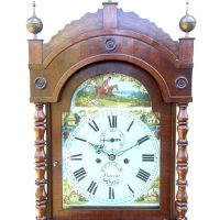 Antique 8-Day Mahogany Longcase Grandfather Clock Vincent of Bath 214cm