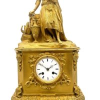Fine solid bronze ormolu mantel clock